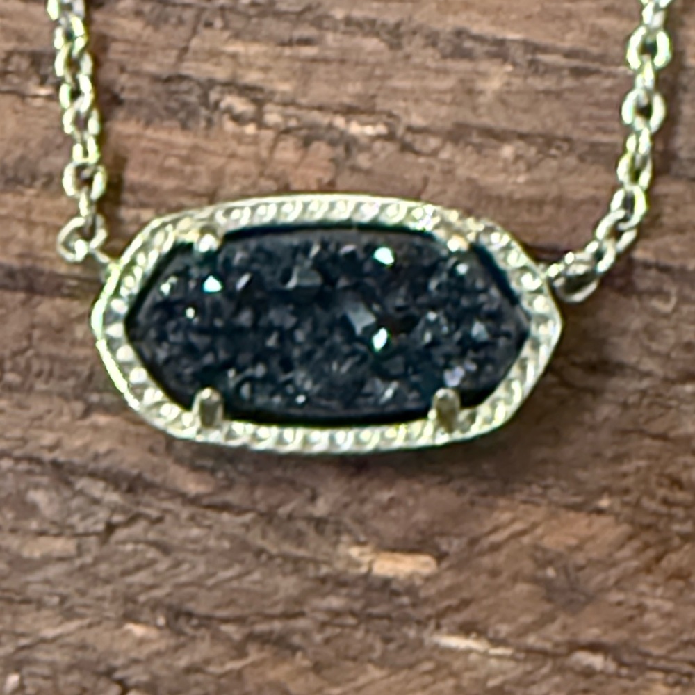 Kendra Scott Black Drusy Necklace
